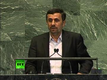 Iranian President Mahmoud Ahmadinejad at the UNGA; Sept. 26, 2012