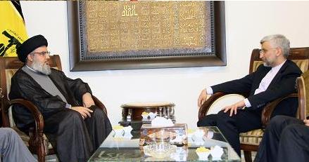 Sayyed Nadrallah Receives Jalili, Praises Iran Role in Region
