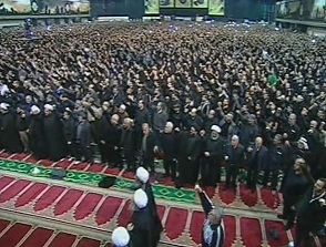 Audience at Sayyed Al-Shuhadaa complex in the southern suburb of Beirut on the tenth night of Ashoura, 2012