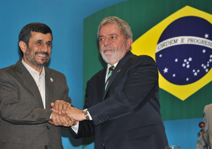 Ahmadinejad with his Brazilian counterpart