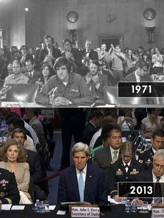 US Secretary of State John Kerry, before and after