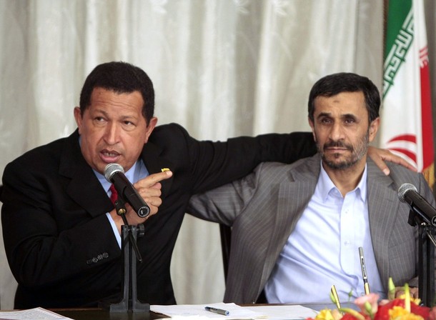 Ahmadinejad with late President Chavez