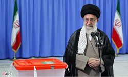 Supreme Leader casting ballot