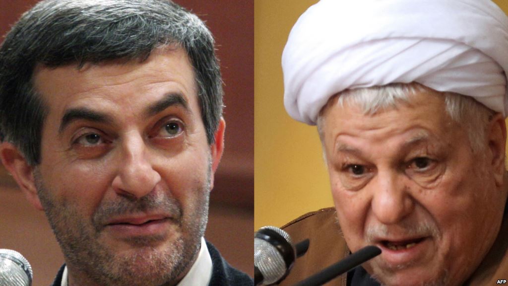 Iran: Esfandiar Rahim Mashaie (L), Akbar Hashemi Rafsanjani (R) 