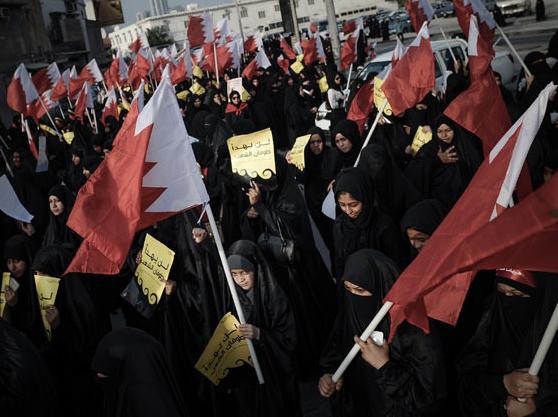 Bahraini women mark the second anniversary of the revolution