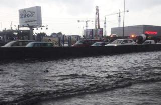 Heavy Rainfalls Block Airport Highway Tunnel