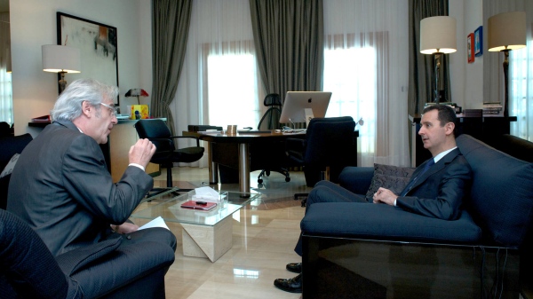 Syrian President Bashar al-Assad during an interview with the German journalit; June 17, 2013