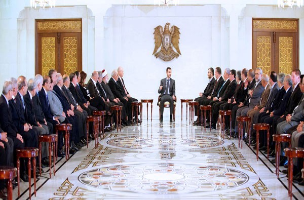 Assad with Lebanese guests