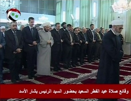 President Assad Refutes Rumors, Performs Eid Prayers in Damascus
