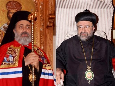 Syria: Greek Orthodox Bishop Boulos Yaziji (L), Syriac Orthodox Bishop Yohanna Ibrahim (L)