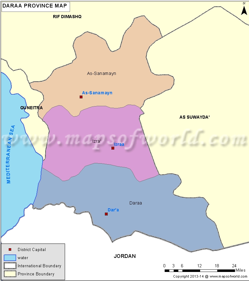 Syria: Daraa province map