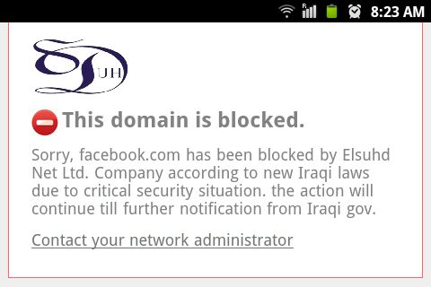 Iraq: Facebook blocked