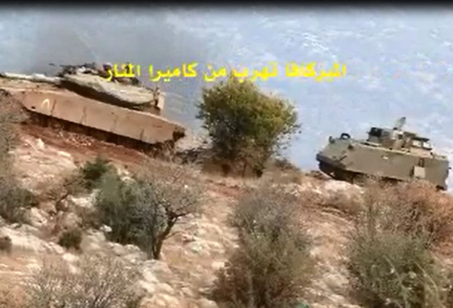 Israeli Merkava Tank Escapes from Al-Manar Camera in Shebaa Farms
