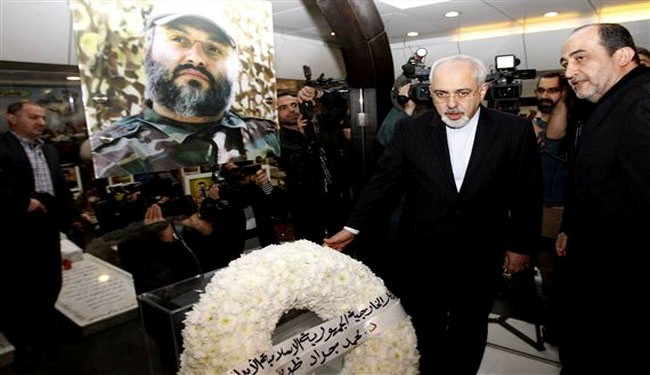 Zarif at MArtyr Mughniyeh Grave