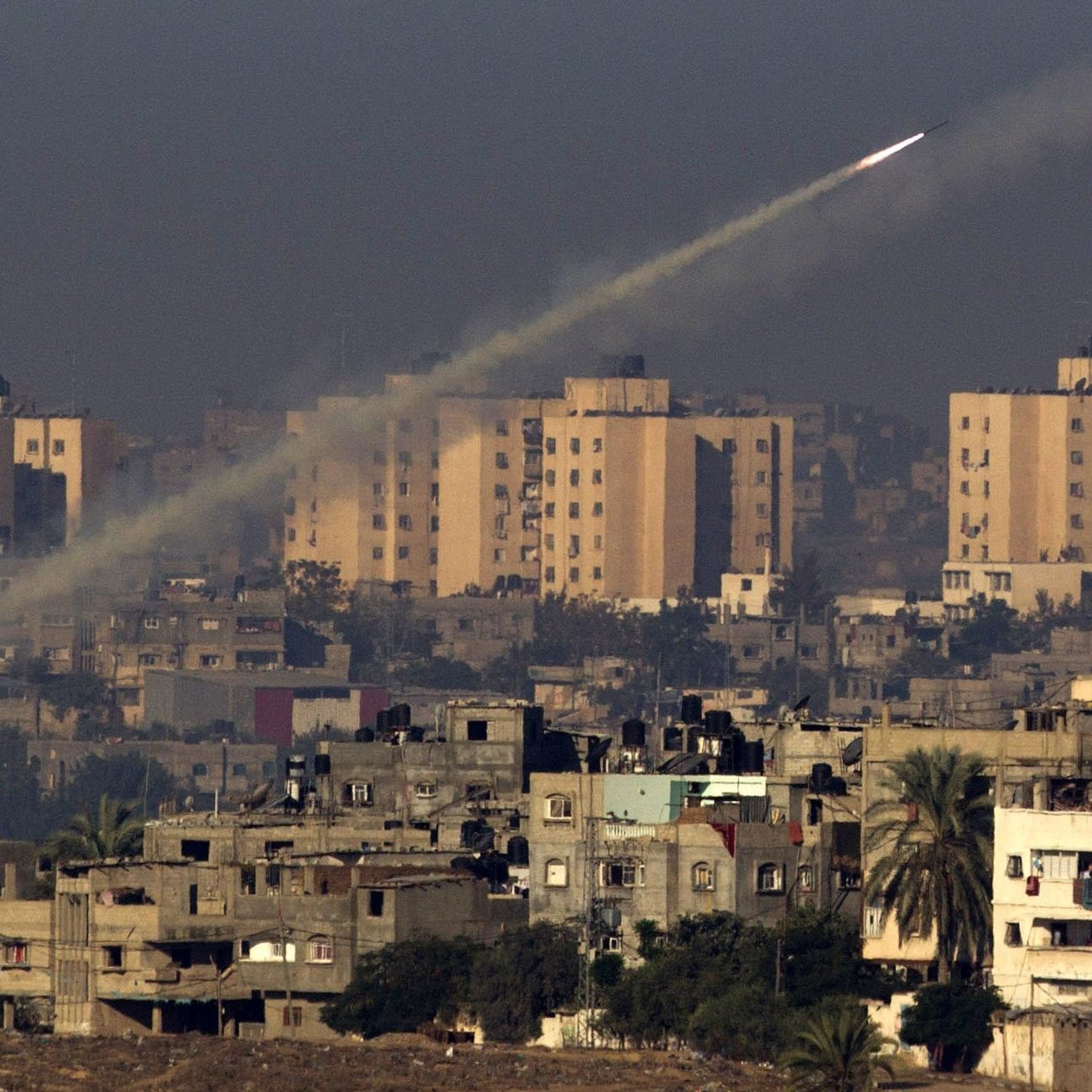 Rocket Slams in Occupied Palestine from Gaza
