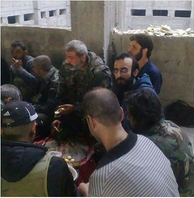 Syrian Army Soldiers Have Breakfast in Aleppo Central Prison