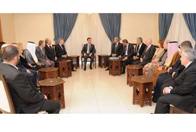 Meeting between Assad and delegation from Hama