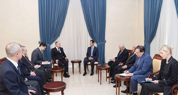 President Bashar al-Assad receives Russian delegation