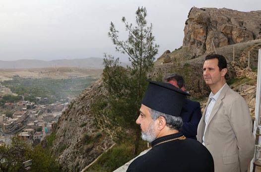 Syria: President Bashar al-Assad in Maaloula