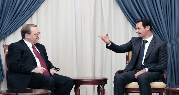 President Assad Meets Bogdanov, Receives Message from President Putin