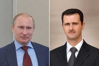 Putin Congratulates Assad on Independence Day
