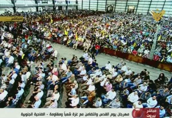 Crowds during Al-Quds Day in Sayyed Shuhadaa Complex