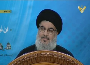 Sayyed Nasrallah during Al-Quds day ceremony