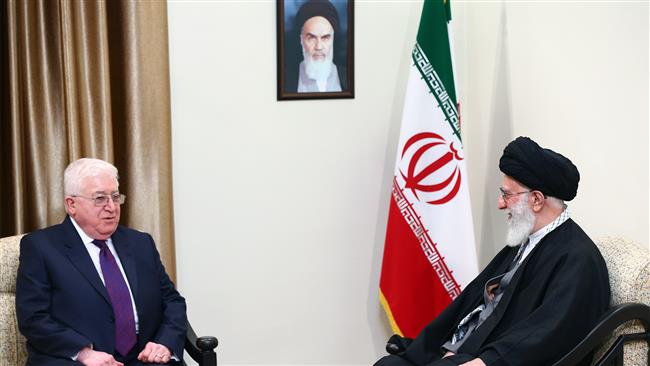 Imam Khamenei and Iraqi president Masoum