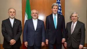 Zarif and Kerry with Salehi and Moniz