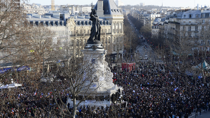 Mass March in Paris in Solidarity with Attacks Victims