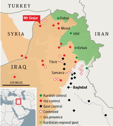 Kurdish fighters Take Control of Iraq’s Sinjar
