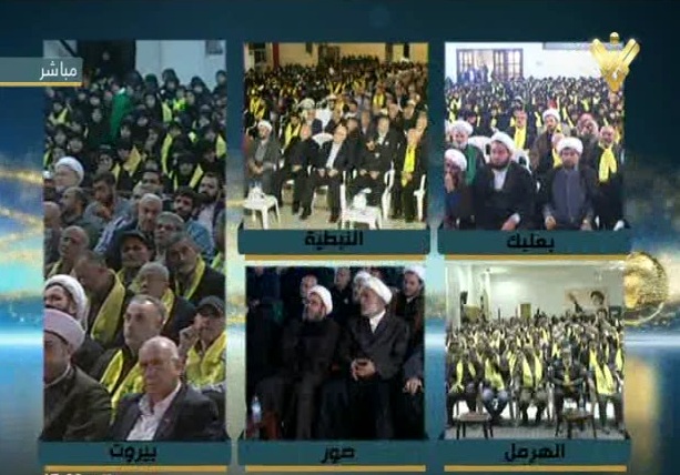 Crowds in Hezbollah Martyr's Day ceremony