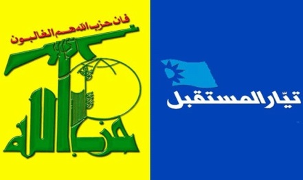 Hezbollah and Future movement flags
