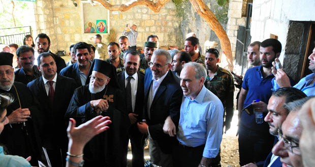 Syria: Lebanese Hezbolla MP Ali Mokdad attending the Maaloula church ceremony