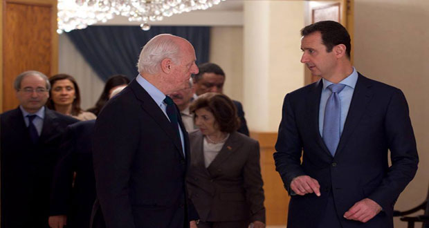 Assad to de Mistura: Keeping Silent on Terrorists’ Crimes Encourages Terrorism