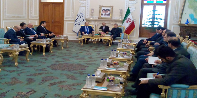 Larijani Meets Syria’s Mikdad, Stresses Tehran Support to Syria