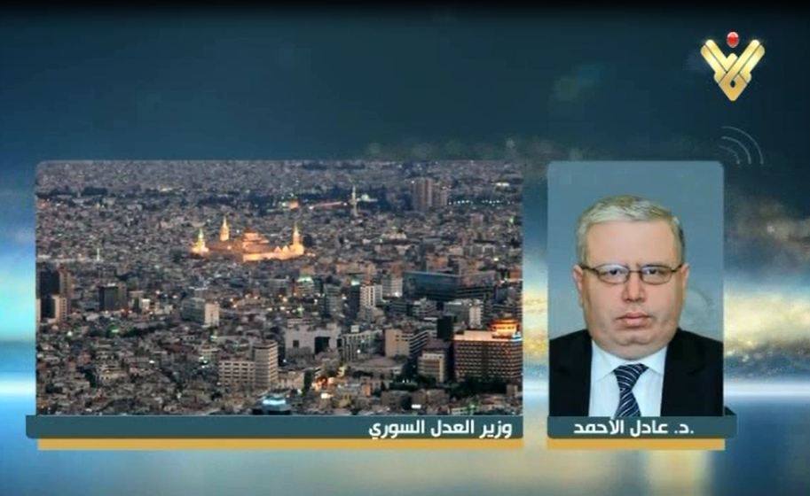 Syria Justice Minister Refutes via Al-Manar Rumors about HIs Arrest by Terrorist