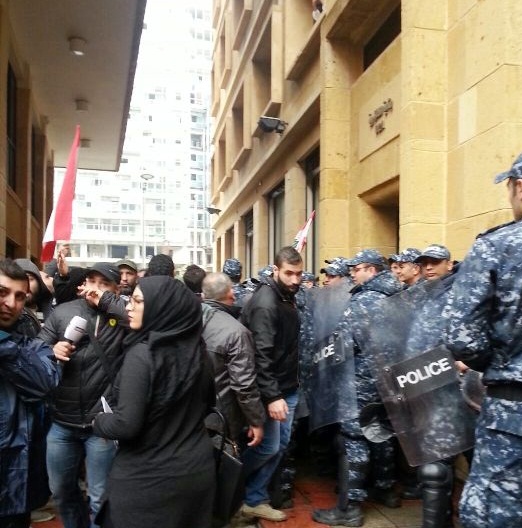 Protesters Scuffle with Police in Beirut, Storm Environment Ministry