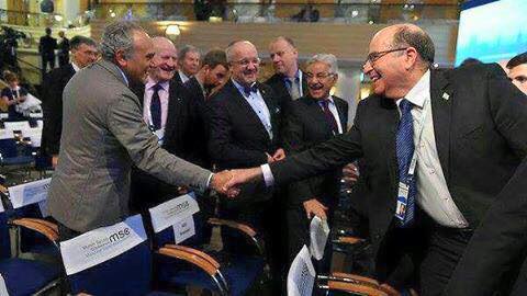 Saudi, Israeli officials shake hands