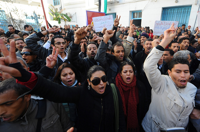 Despite Ben Ali’s Speech, Hundreds March in Tunisian Capital
