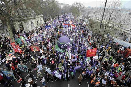 Britons Protest in London over Government Cuts