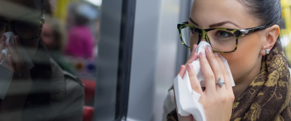 ضوء مشع أحمر في حال وجود بروتين النيورامينيداز وضوء أزرق في حال انعدامه