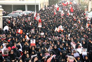 Des manifestantes bahreinies réclamant des réformes