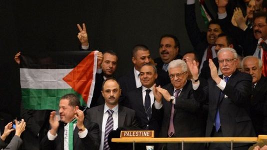 Abbas et la délégation palestinienne à l'Onu