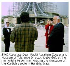 Le rabbin Cooper à la commémoration de Halabja