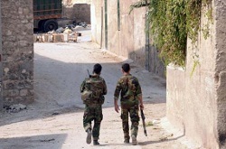 Des soldats dans la région Karam el-Jabal (Alep)