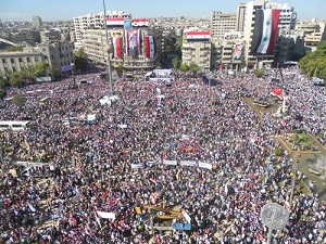 Manifestation de soutien à Bachar el-Assad (oct 2011)