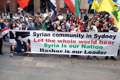 Manifestation pour Bachar Assad en Australie