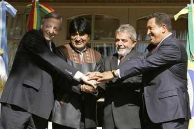 Les présidents argentin, bolivien, brésilien et venezuelien