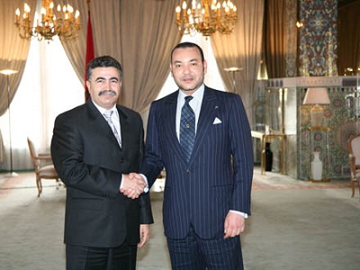 Le roi Mohamma VI avec l'ancien ministre israélien de la guerre Amir Peretz
